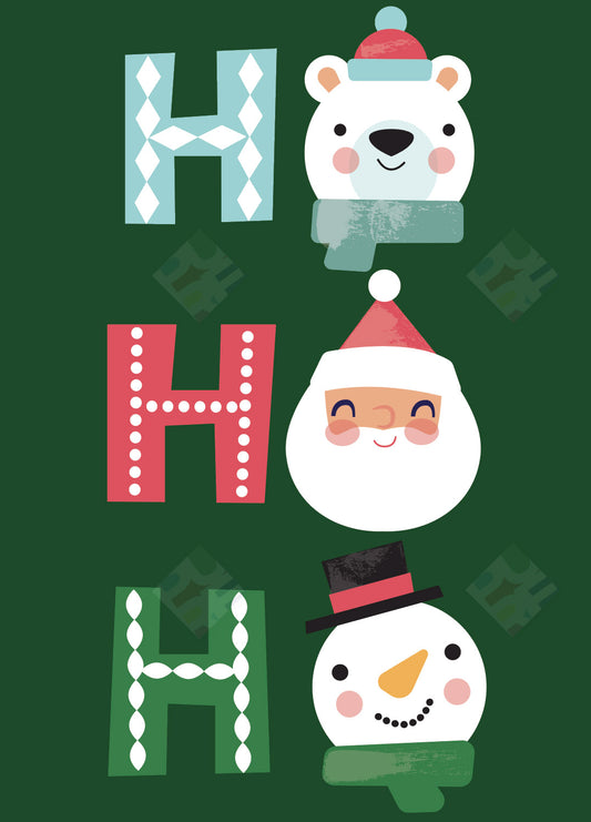 Ho Ho Ho Text and Christmas Characters by Fhiona Galloway for Pure Art Licensing Agency 