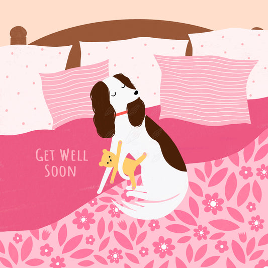 00035662SSN- Sian Summerhayes is represented by Pure Art Licensing Agency - Get Well Soon Greeting Card Design