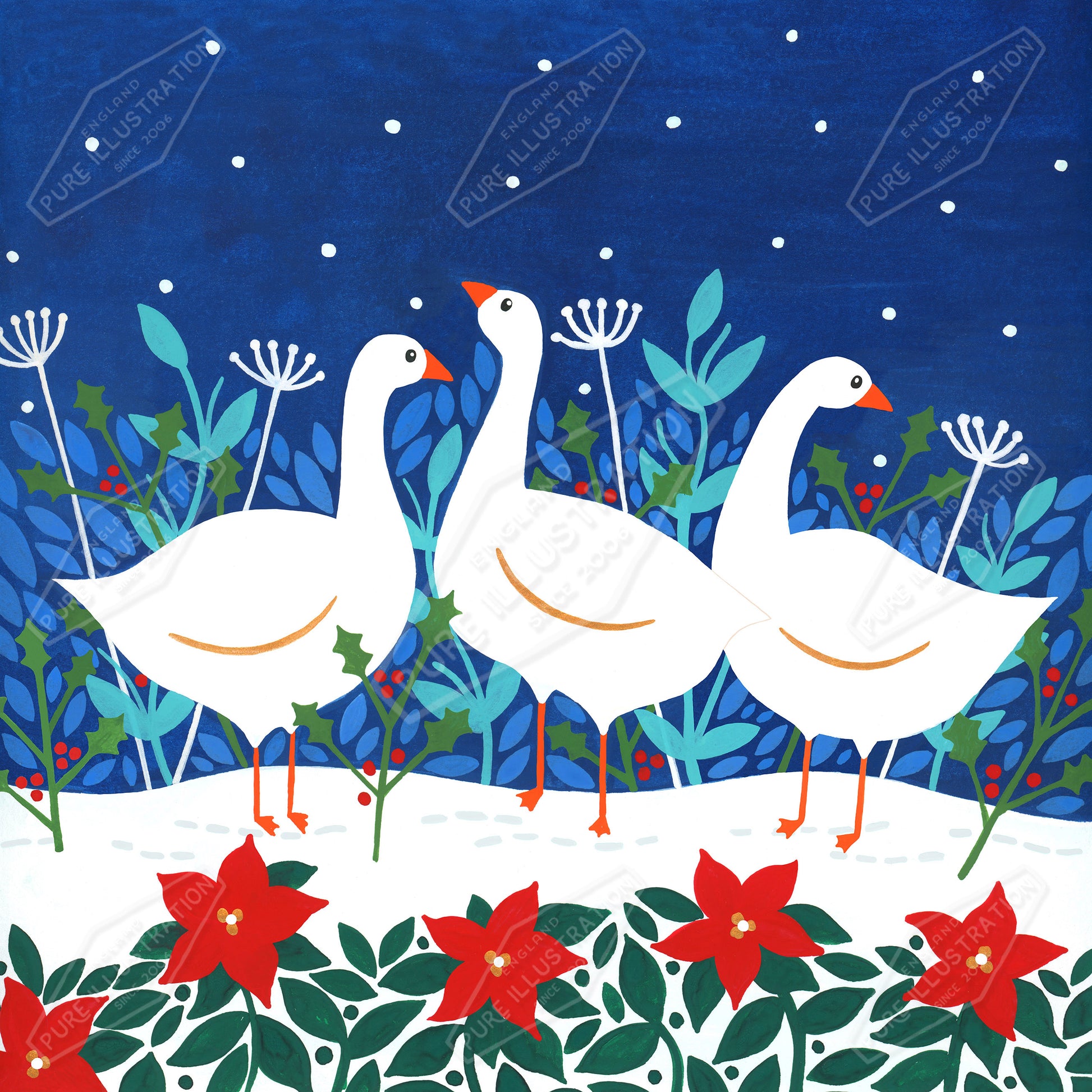 00035679SSN- Sian Summerhayes is represented by Pure Art Licensing Agency - Christmas Greeting Card Design