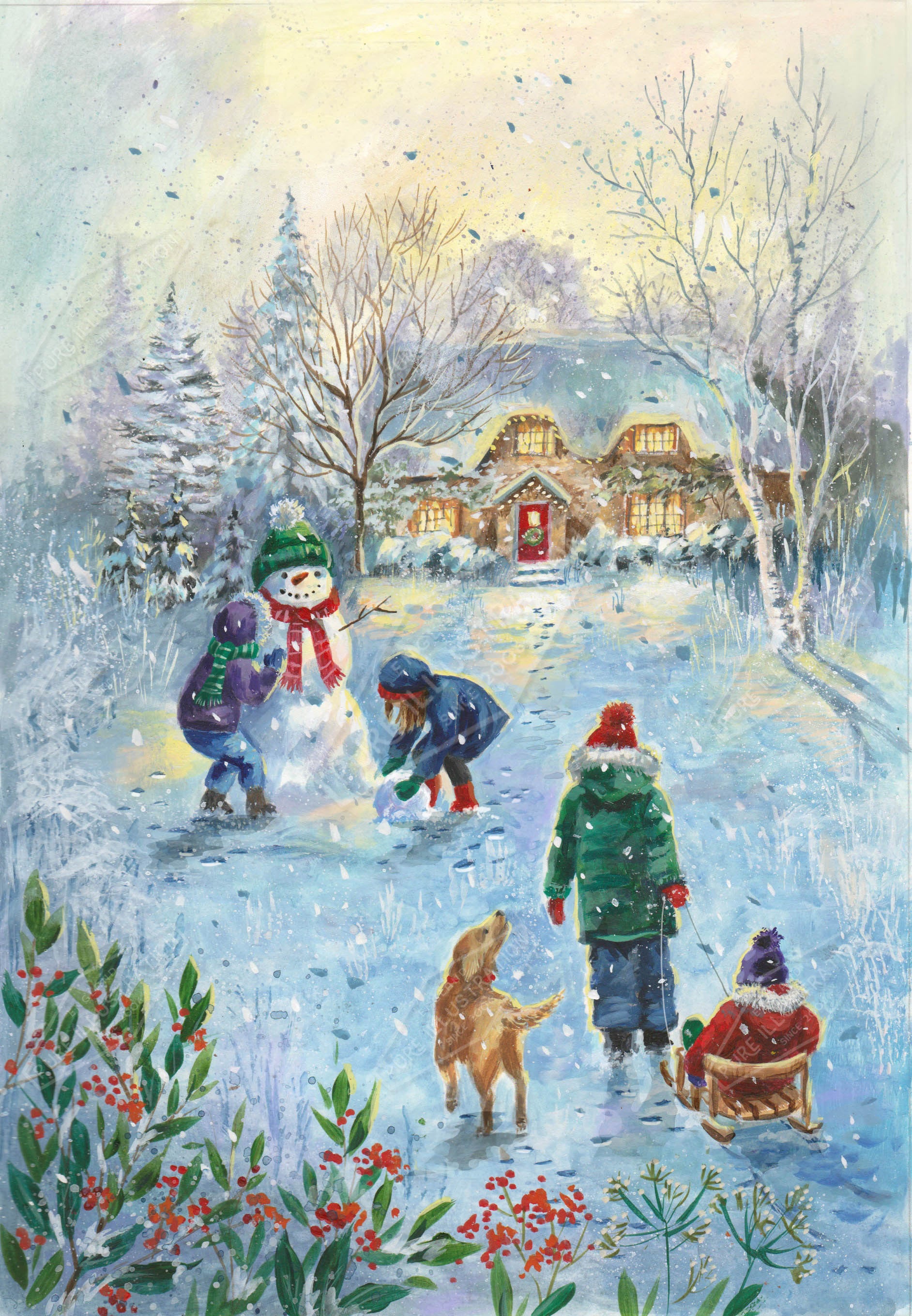 00035707AMA - Ally Marie is represented by Pure Art Licensing Agency - Christmas Greeting Card Design