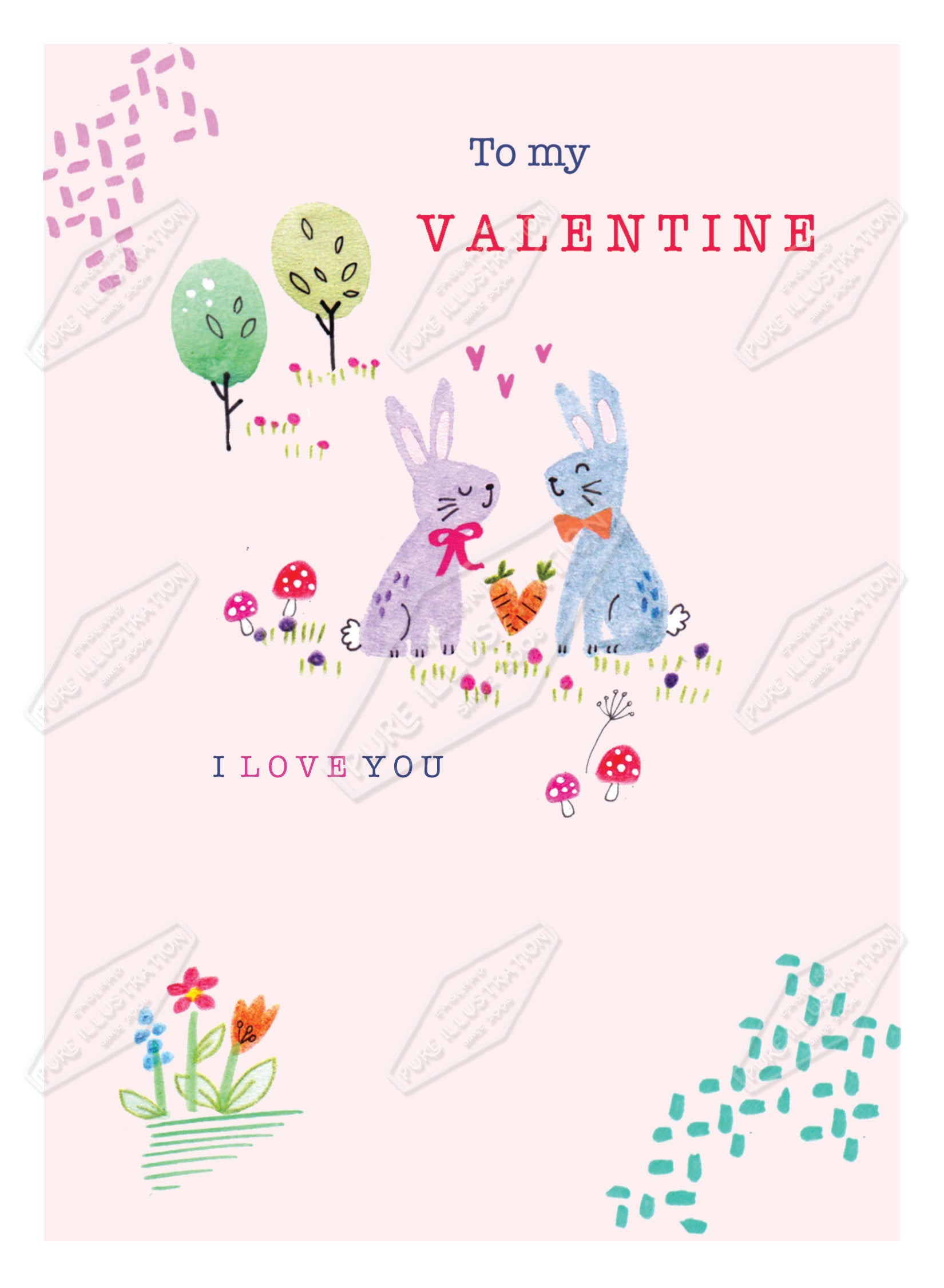 00035745AMA - Ally Marie is represented by Pure Art Licensing Agency - Valentine's Day Greeting Card Design