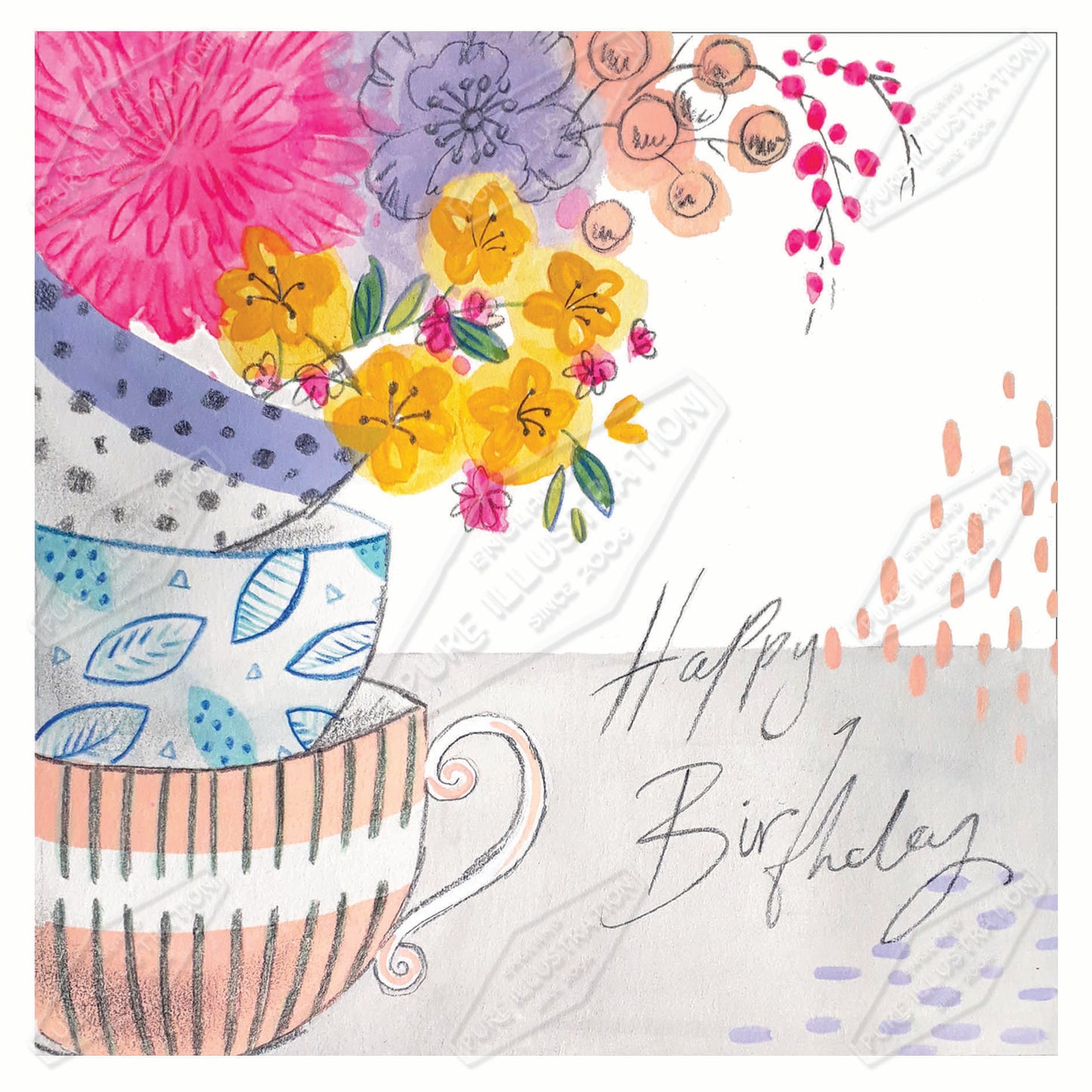 00035802AMA - Ally Marie is represented by Pure Art Licensing Agency - Birthday Greeting Card Design