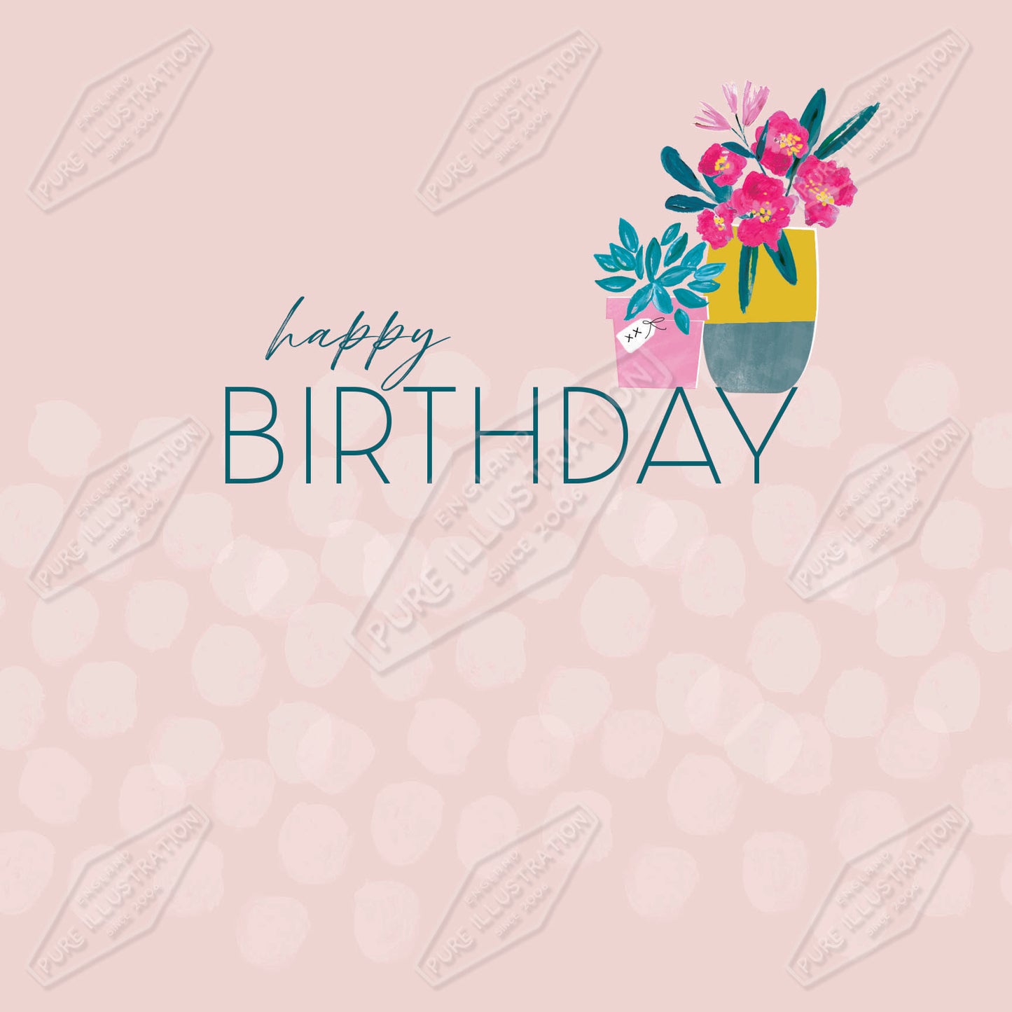 00035822SLA- Sarah Lake is represented by Pure Art Licensing Agency - Birthday Greeting Card Design