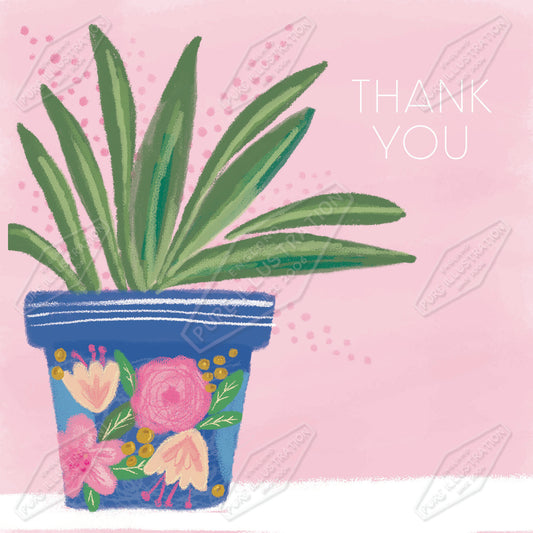 00035825SLA- Sarah Lake is represented by Pure Art Licensing Agency - Thank You Greeting Card Design