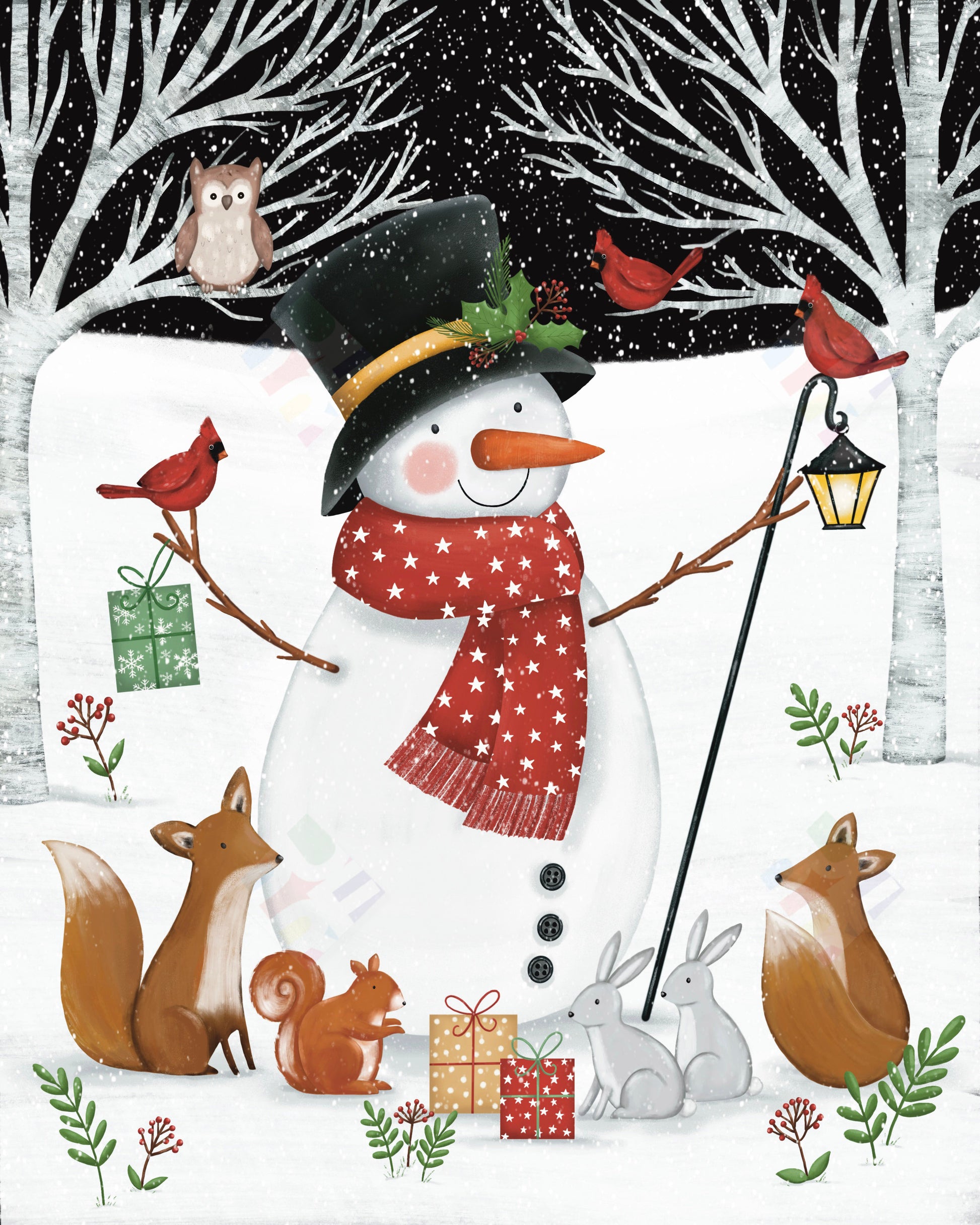 New England Christmas Snowman Design for Pure Art Licensing Agency international by Anna Aitken