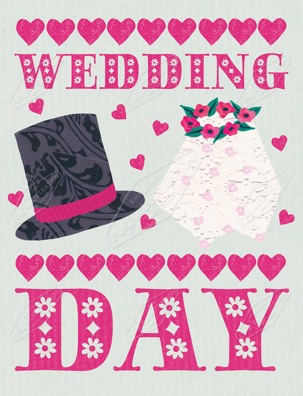 00016028SSN- Sian Summerhayes is represented by Pure Art Licensing Agency - Wedding Greeting Card Design