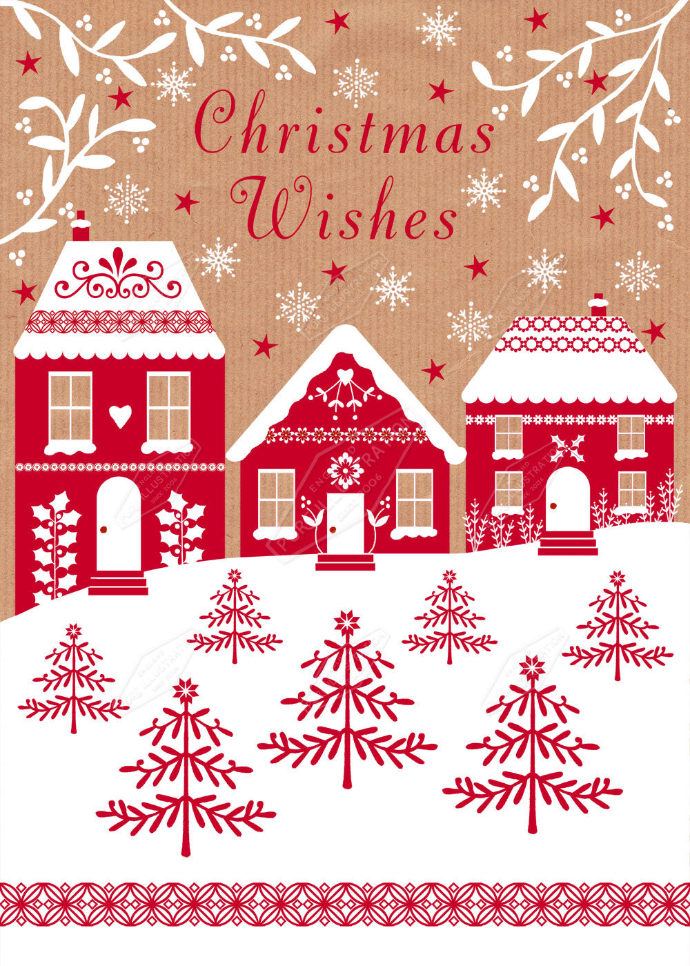 00021885SSNb- Sian Summerhayes is represented by Pure Art Licensing Agency - Christmas Greeting Card Design