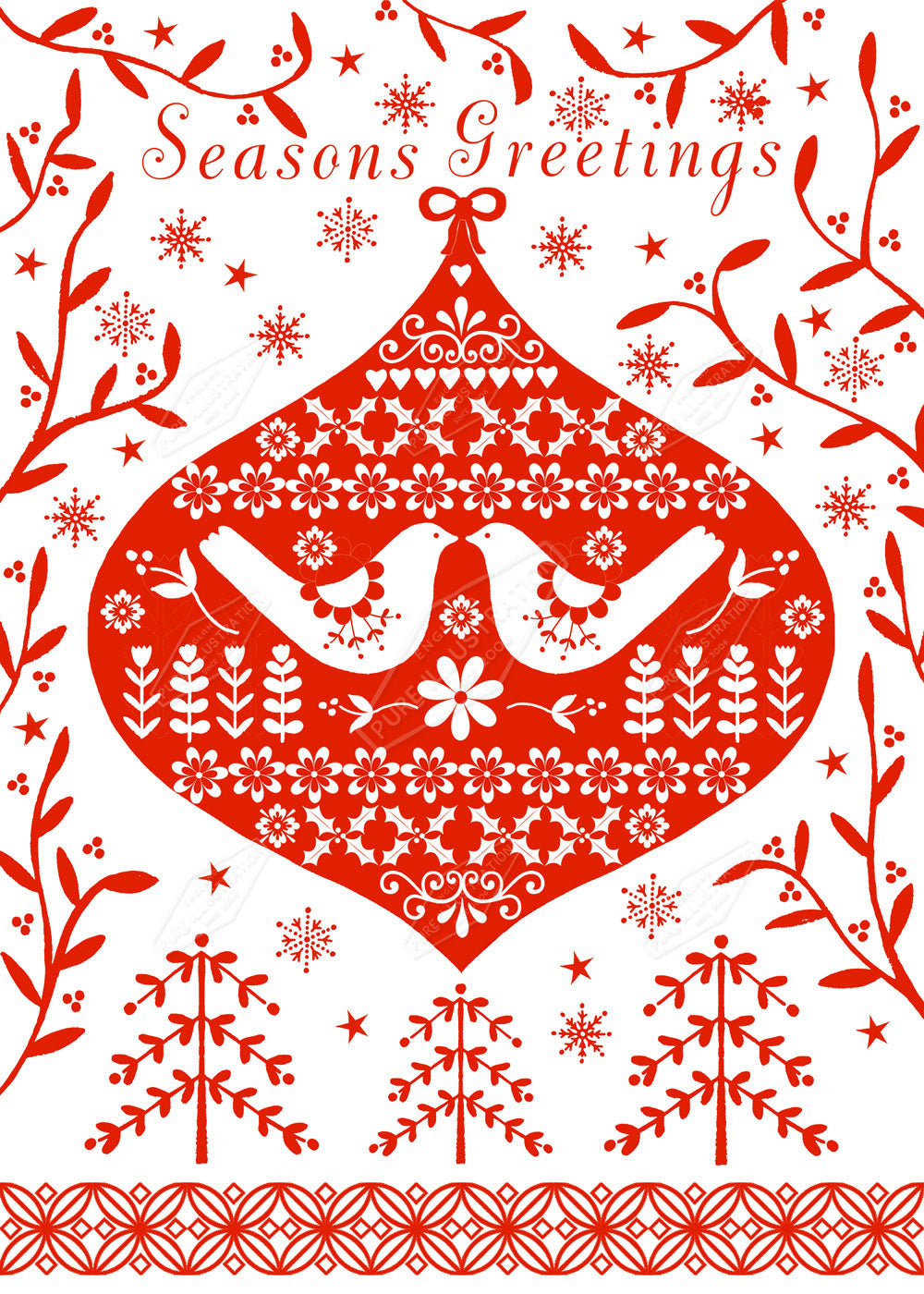 00021886SSNa- Sian Summerhayes is represented by Pure Art Licensing Agency - Christmas Greeting Card Design