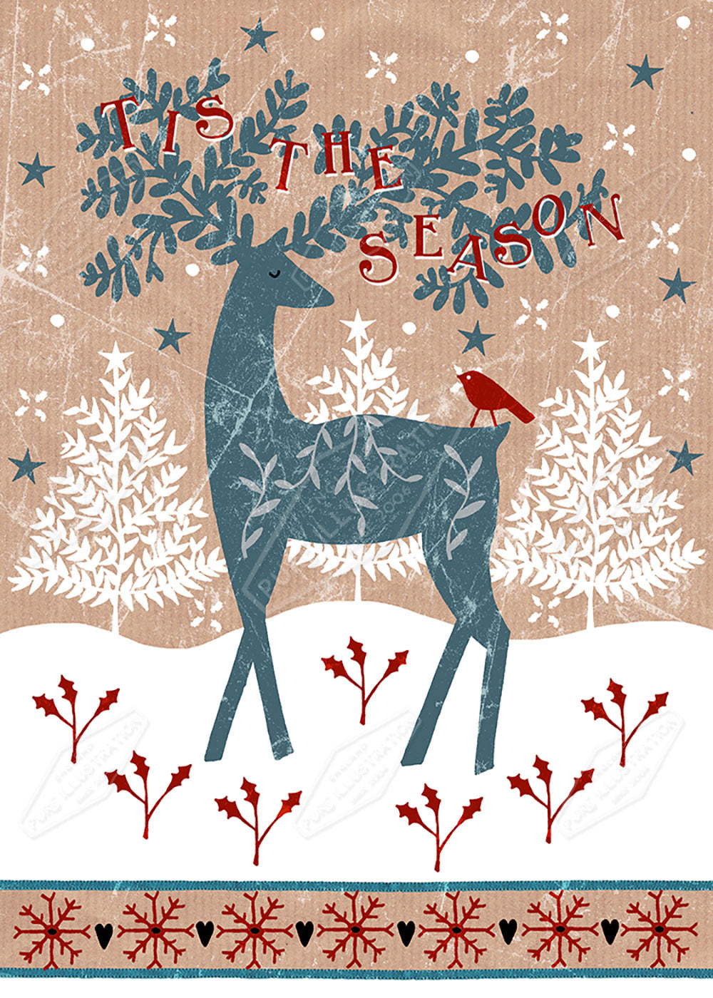00024239SSN- Sian Summerhayes is represented by Pure Art Licensing Agency - Christmas Greeting Card Design