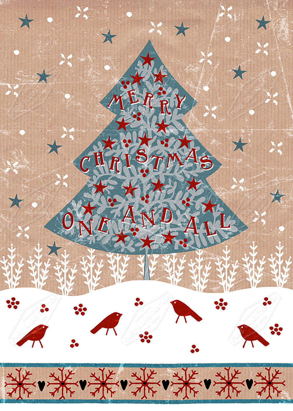 00024240SSN- Sian Summerhayes is represented by Pure Art Licensing Agency - Christmas Greeting Card Design