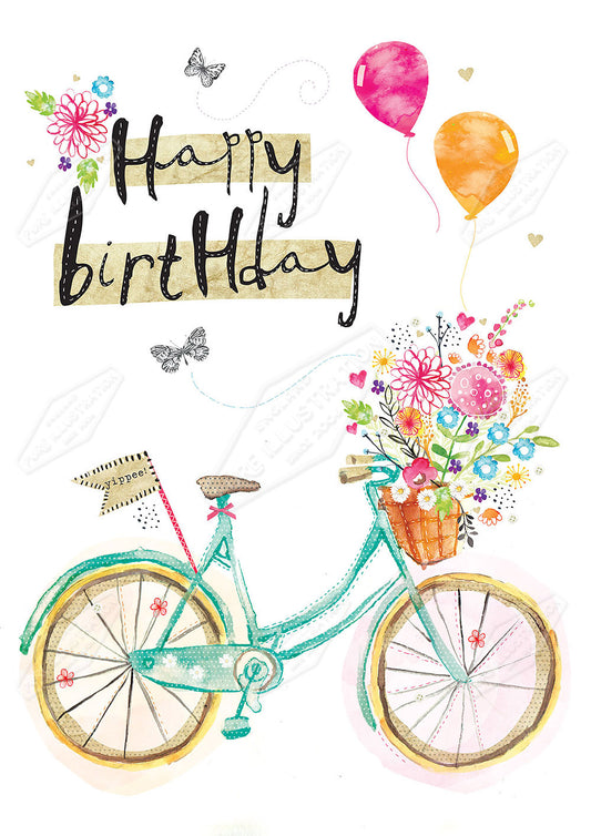 00025218EST- Emily Stalley is represented by Pure Art Licensing Agency - Birthday Greeting Card Design