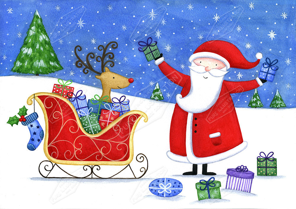 00025228AAI - Santa's Sleigh by Anna Aitken - Pure Art Licensing Agency