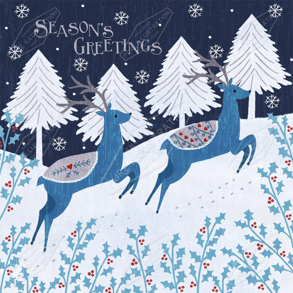 00025554SSNa- Sian Summerhayes is represented by Pure Art Licensing Agency - Christmas Greeting Card Design