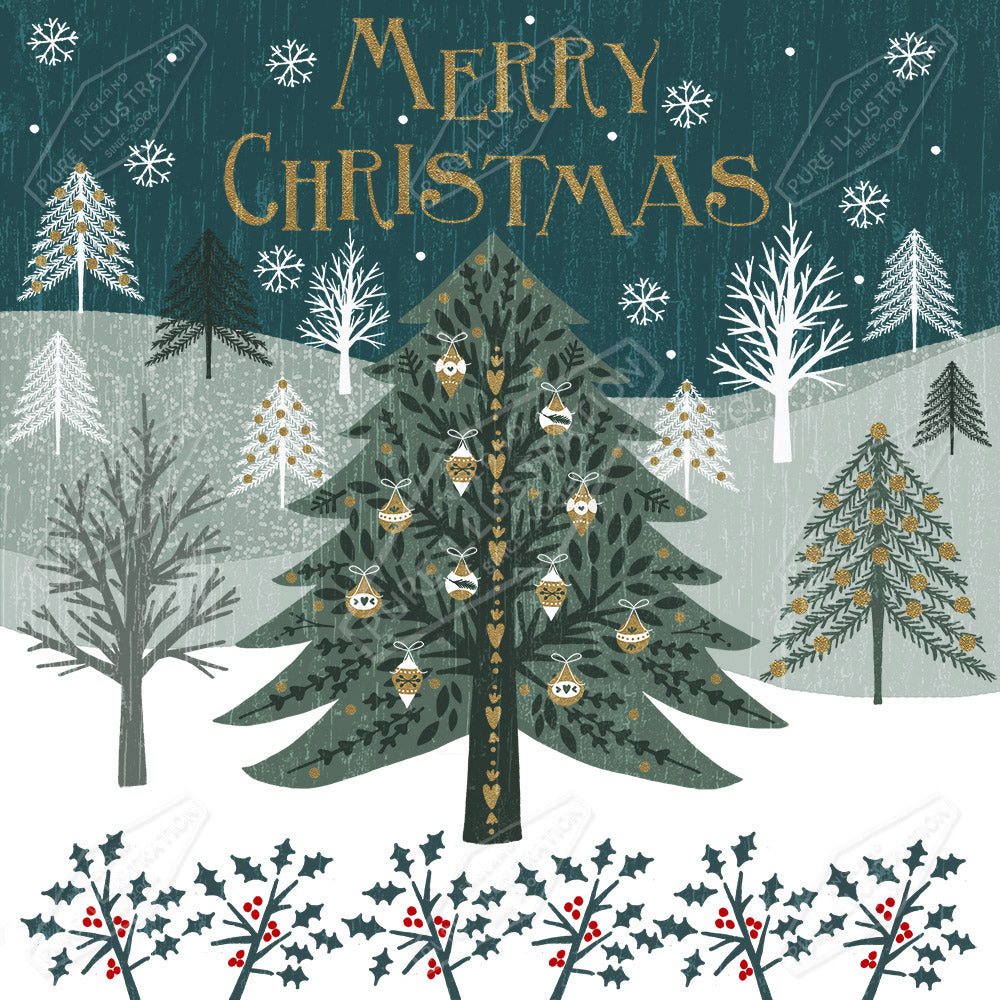 00025557SSNa- Sian Summerhayes is represented by Pure Art Licensing Agency - Christmas Greeting Card Design