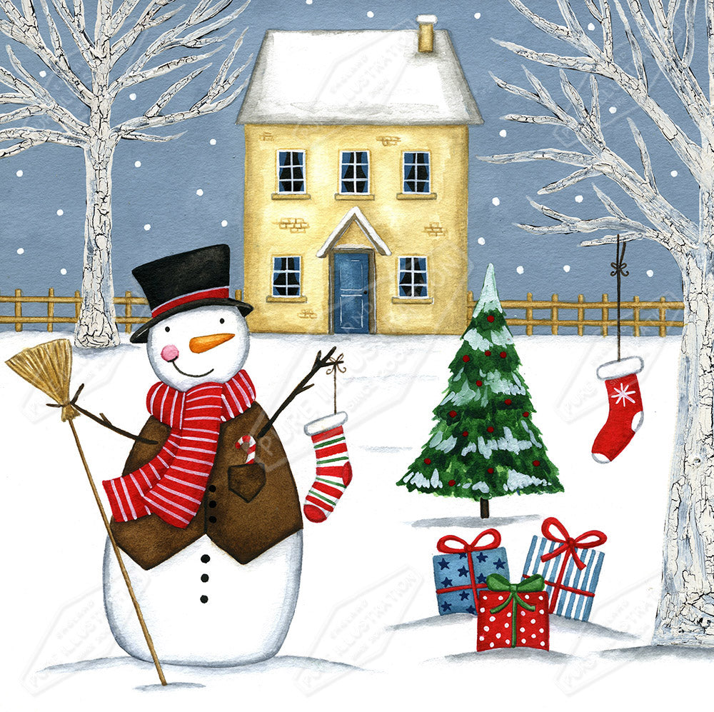 00025590AAI - Folk New England Snowman by Anna Aitken - Pure Art Licensing & Design Studio