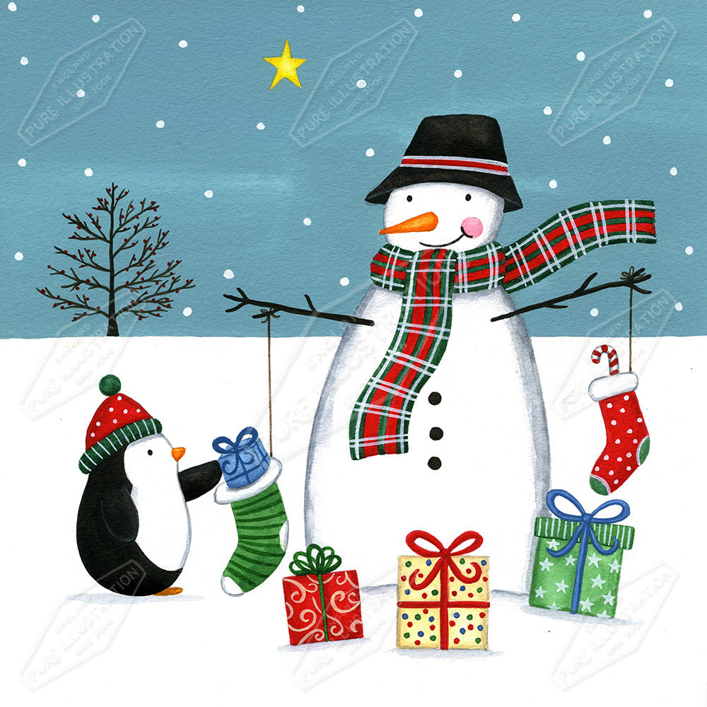 00025614AAI - New England Snowman by Anna Aitken - Pure Art Licensing Agency