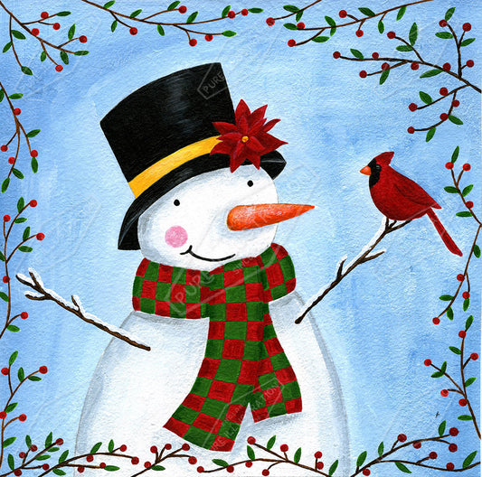 00025800AAI - Snowman and Cardinal by Anna Aitken - Pure Art Licensing & Surface Design Agency