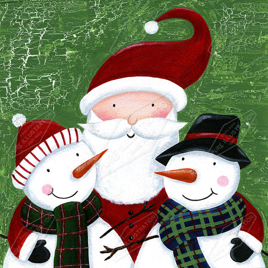 00025804AAI - Santa with Snowmen Friends by Anna Aitken - Pure Art Licensing Agent