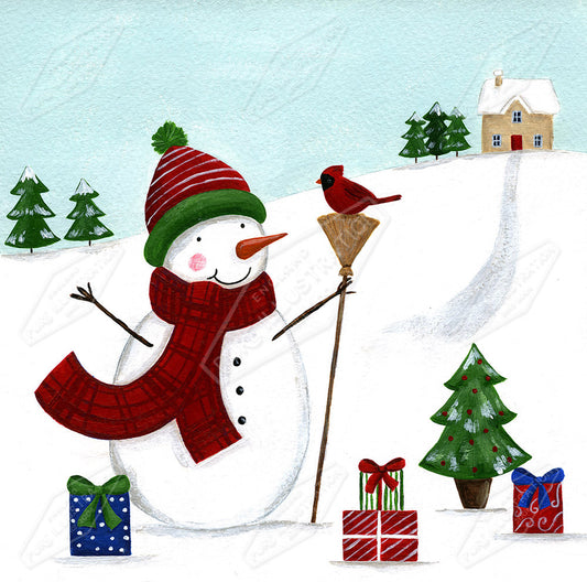 00025935AAI - Snowman Scene by Anna Aitken - Pure Art Licensing Surface Design Agency