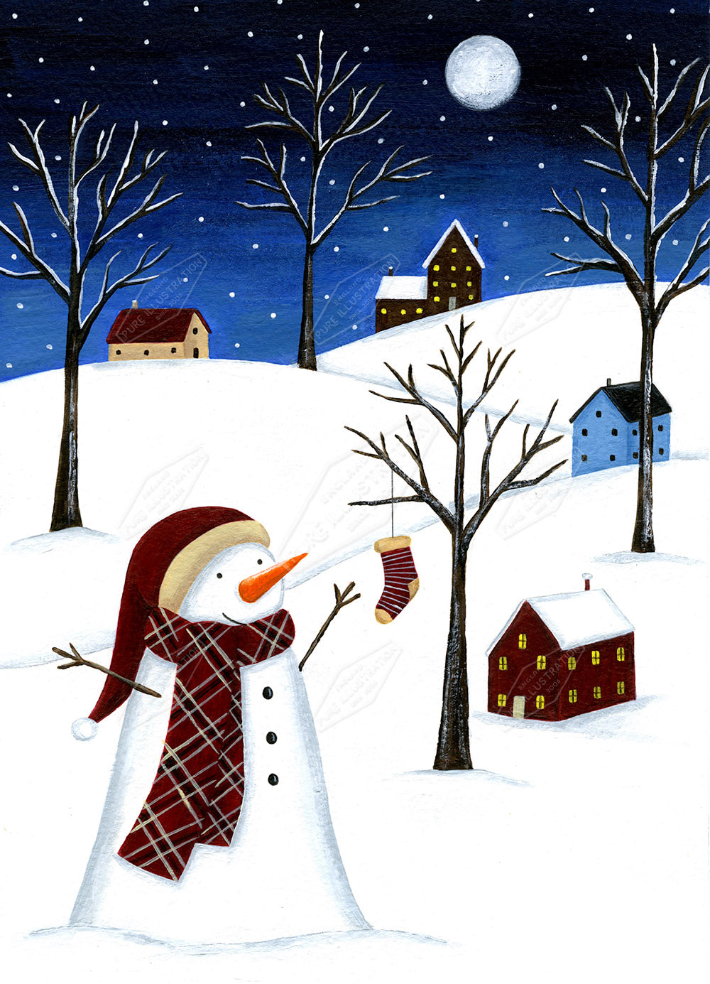 00026381AAI - Snowman Village Scene by Anna Aitken - Pure Art Licensing Agency