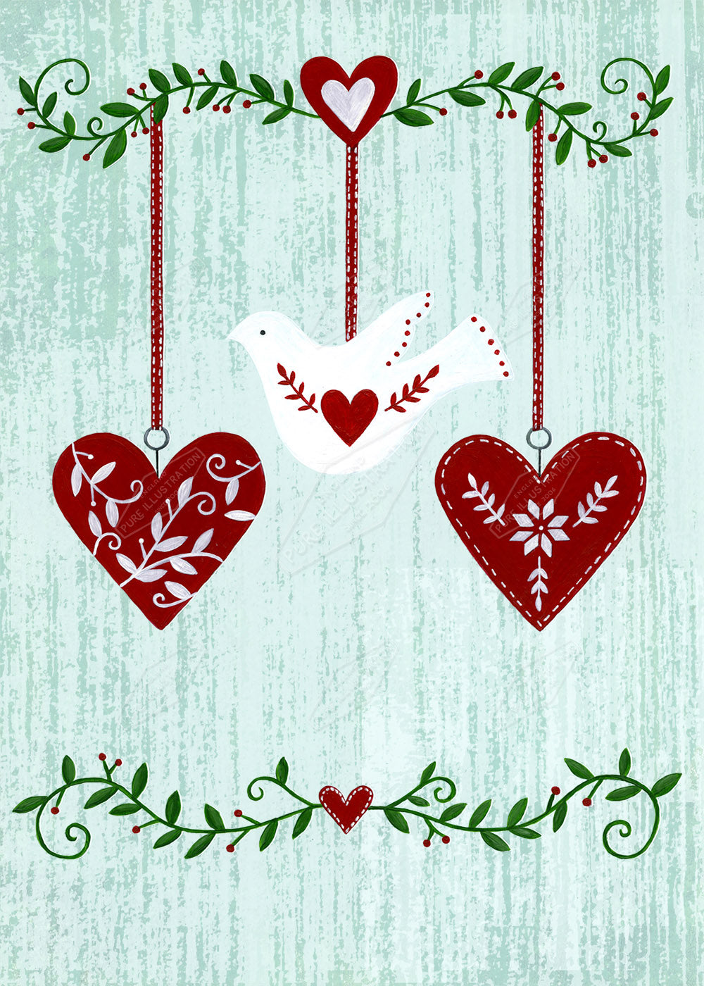 00026859AAI - Folk Christmas Decorations by Anna Aitken - Pure Surface Design Studio