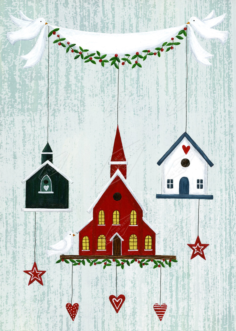 00026861AAI - New England Church Decorations by Anna Aitken - Pure Art Licensing & Surface Design Agency