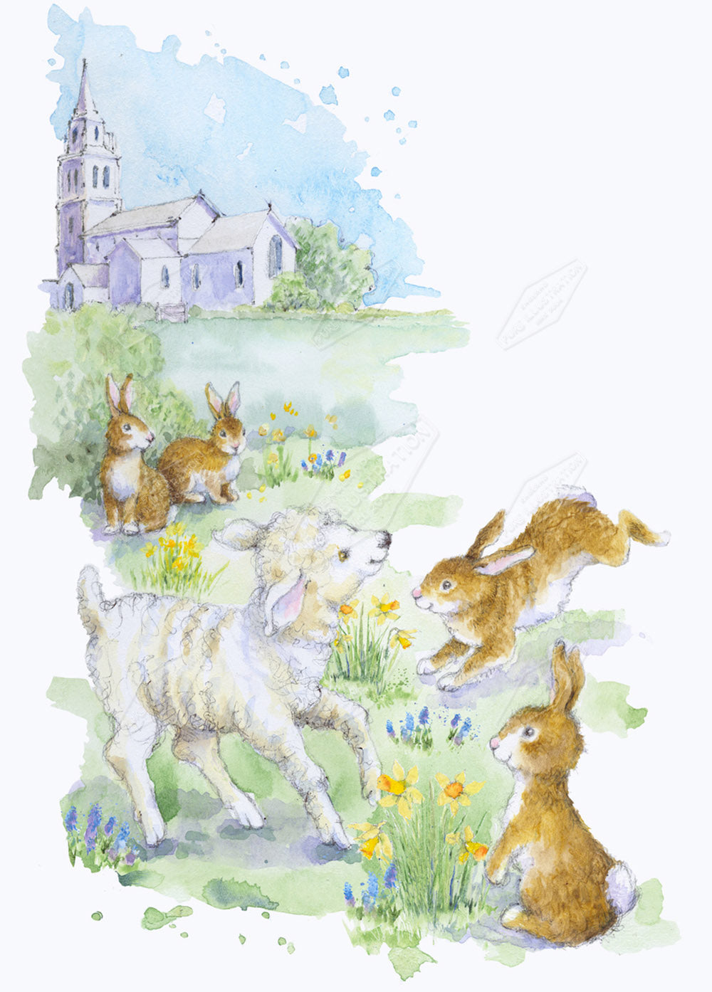 00027134JPA- Jan Pashley is represented by Pure Art Licensing Agency - Easter Greeting Card Design