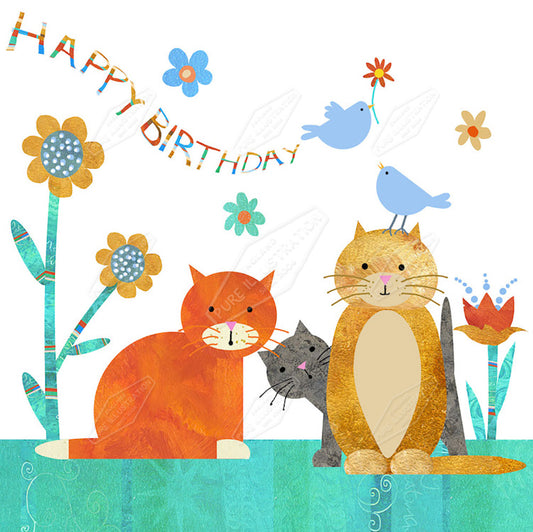 00027160JPA- Jan Pashley is represented by Pure Art Licensing Agency - Birthday Greeting Card Design
