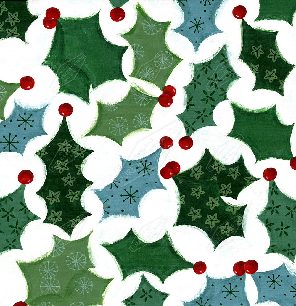 00027363AAI - Christmas Holly Pattern by Anna Aitken - Pure Art Licensing & Surface Design Studio
