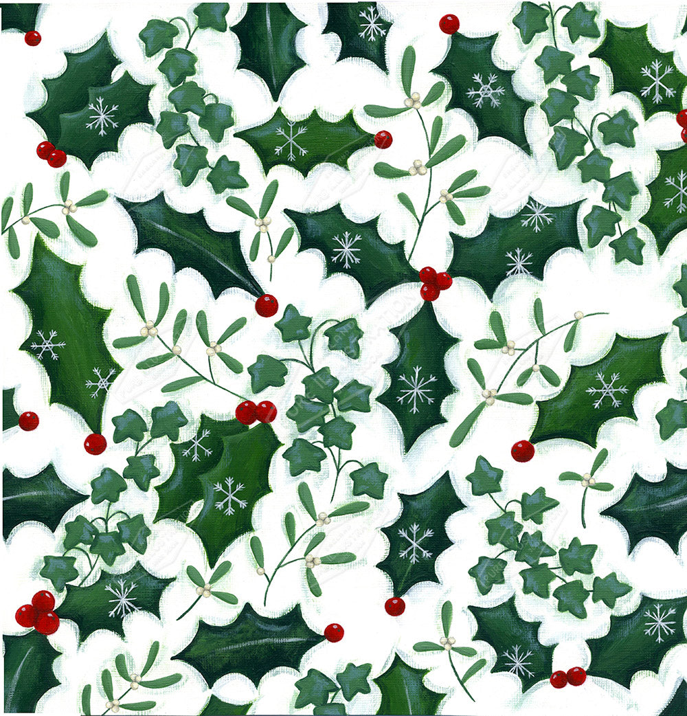 00027813AAI - Chrsitmas Holly Pattern by Anna Aitken - Pure Art Licensing & Surface Design Studio