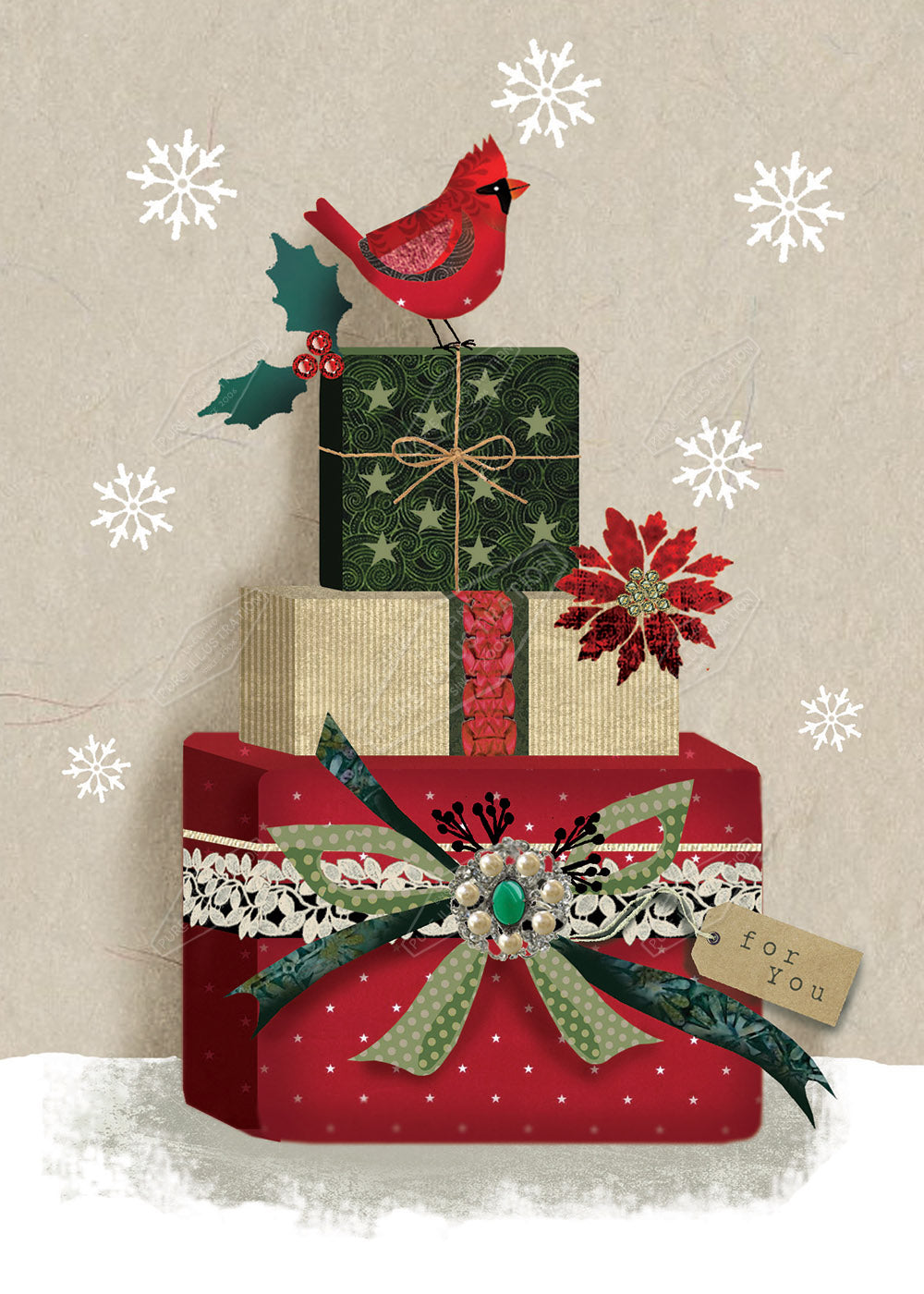 00027839DEV - Deva Evans is represented by Pure Art Licensing Agency - Christmas Greeting Card Design