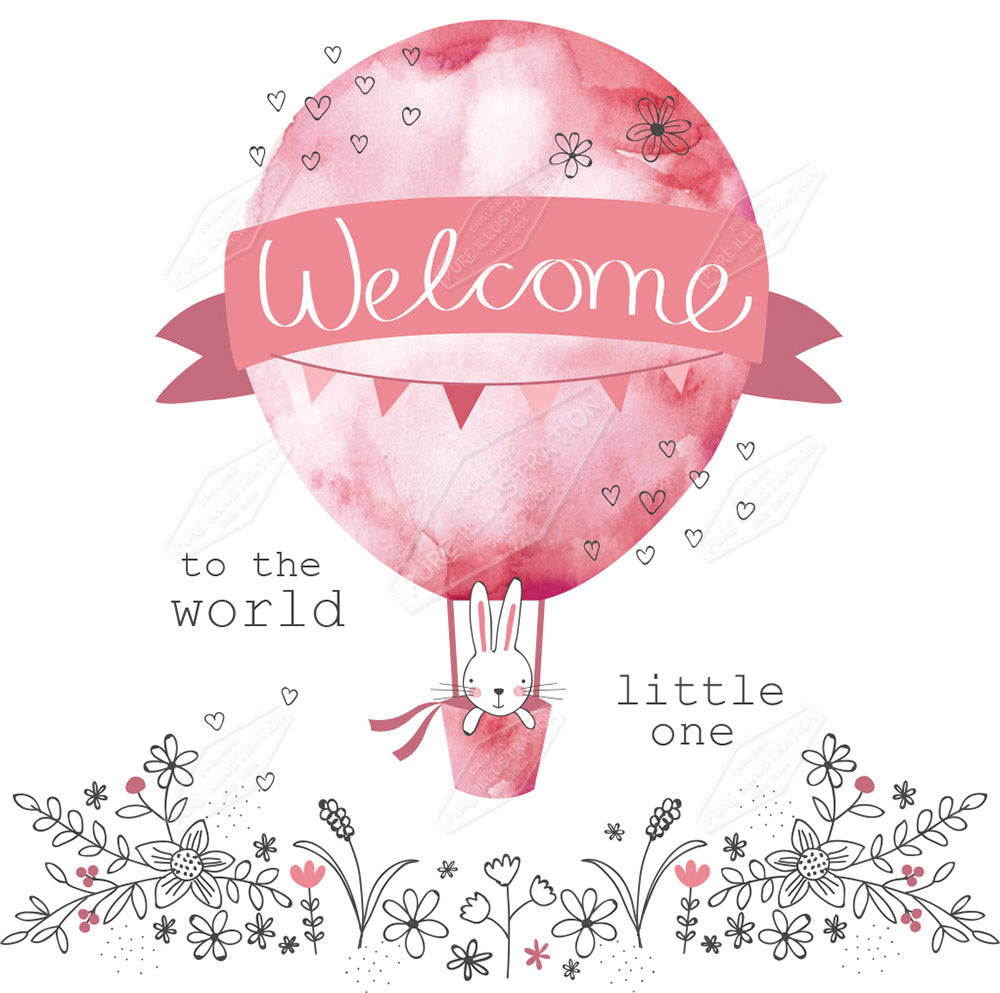 00028027JPH - Jessica Philpott is represented by Pure Art Licensing Agency - New Baby Greeting Card Design