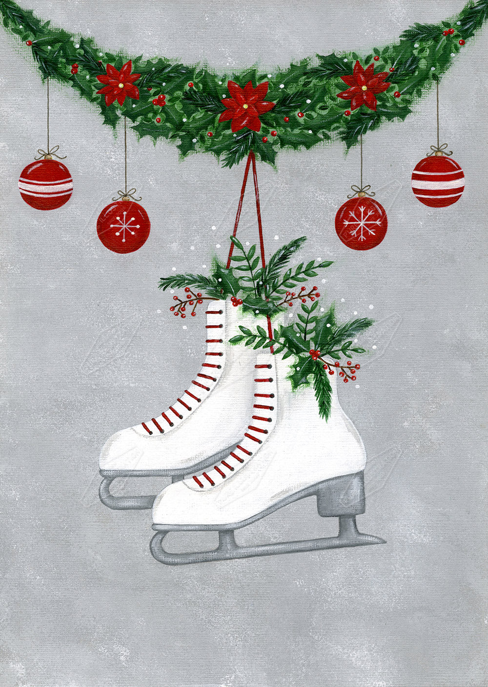 00028104AAI - Christmas Ice Skate Greeting Card Design by Anna Aitken - Pure Art Licensing Agency