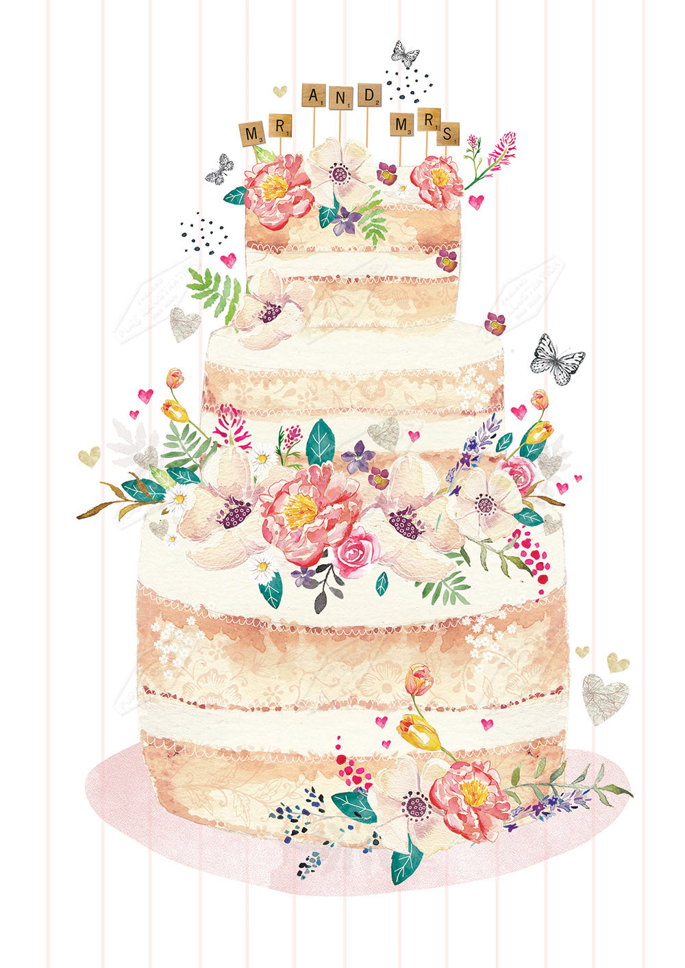00028108EST- Emily Stalley is represented by Pure Art Licensing Agency - Wedding Greeting Card Design