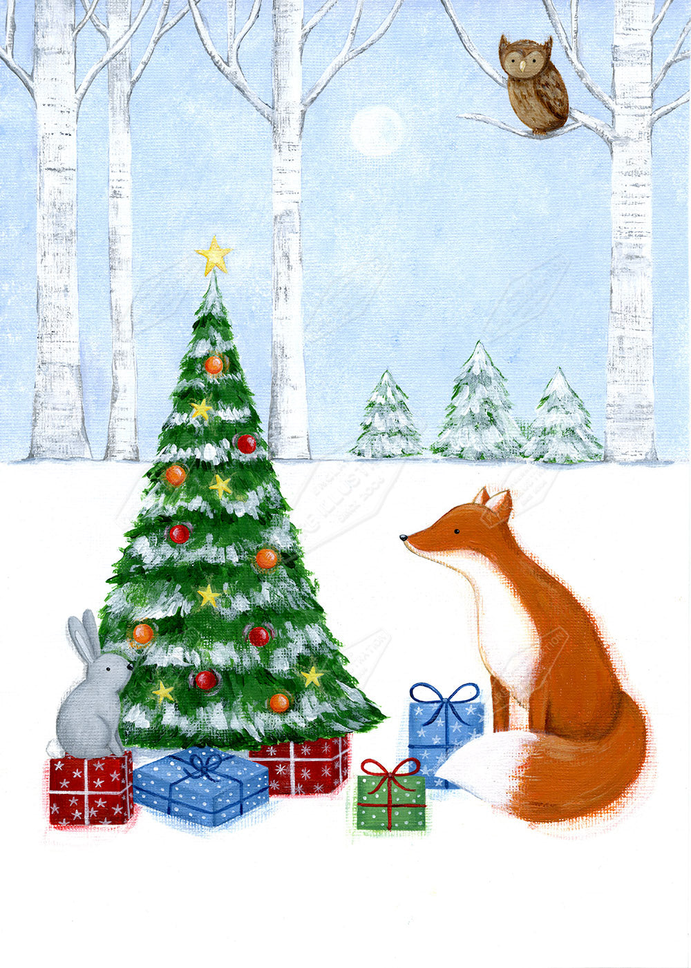 00028469AAI - Christmas Wildlife Design by Anna Aitken - Pure Art Licensing Agency & Surface Design Studio