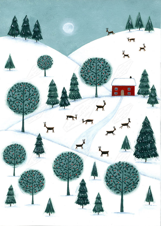 00028472AAI - Folk Christmas Country Scene by Anna Aitken - Pure Art Licensing Agency & Surface Design Studio