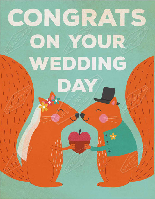 00029158JPH - Jessica Philpott is represented by Pure Art Licensing Agency - Wedding Day Greeting Card Design