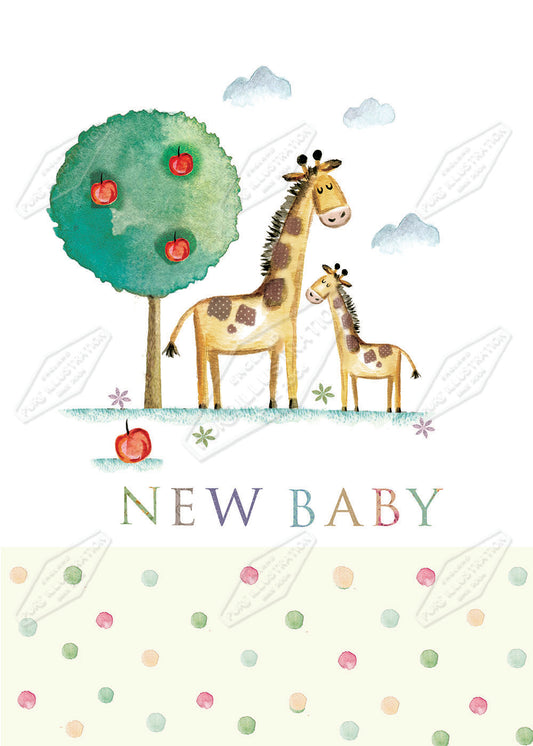00029449DEV - Deva Evans is represented by Pure Art Licensing Agency - New Baby Greeting Card Design