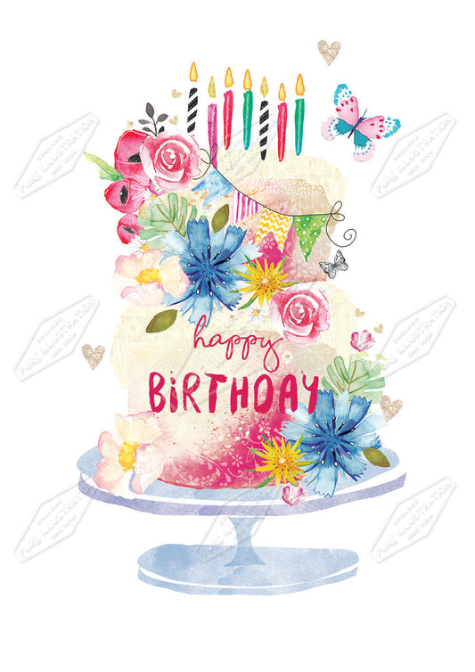 00029531EST- Emily Stalley is represented by Pure Art Licensing Agency - Birthday Greeting Card Design