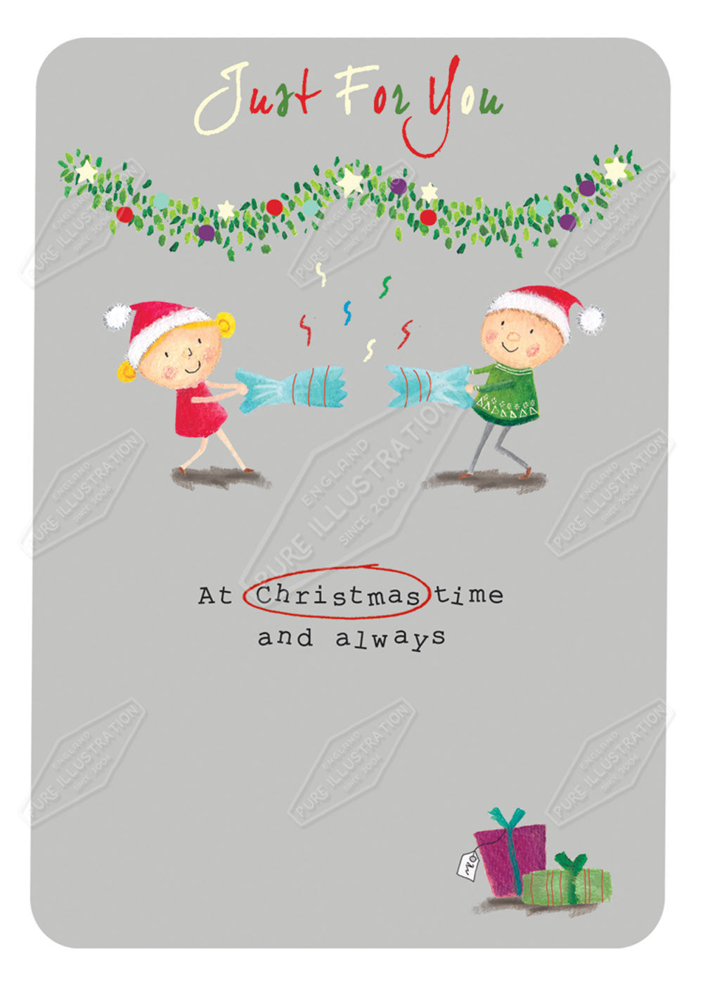 00029567CRE Christmas Elves Greeting Card Design by Cory Reid - Pure Art Licensing & Surface Design Agency