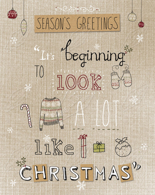00029570CRE - Begining to Look a Lot Like Christmas message by Cory Reid for Pure Art Licensing and Surface Design Studio