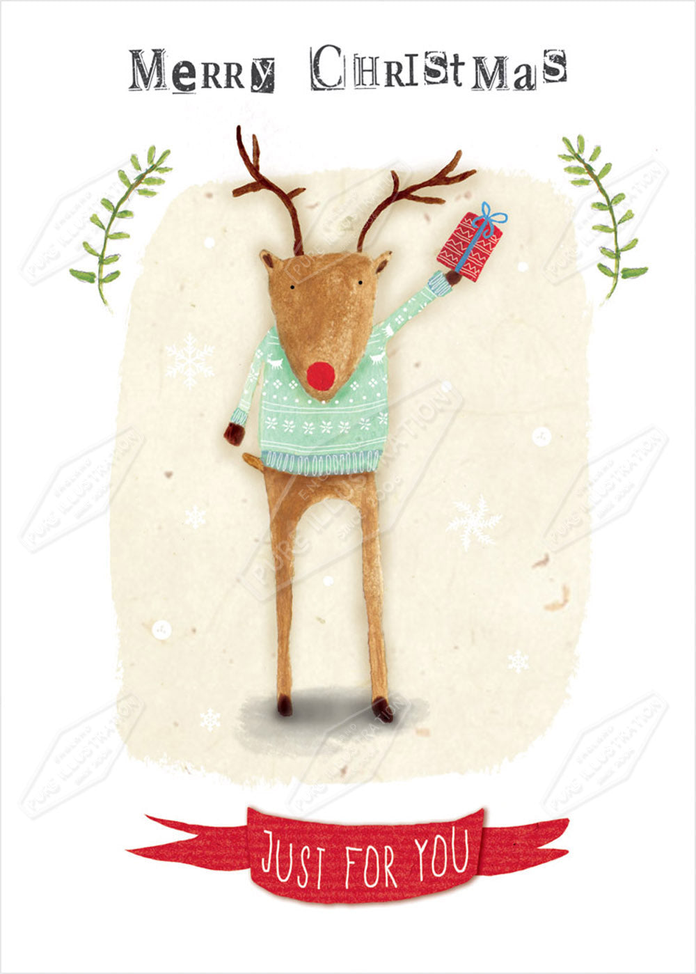 00029577CRE - Reindeer Christmas Card Design by Cory Reid - Pure Art Licensing Agency