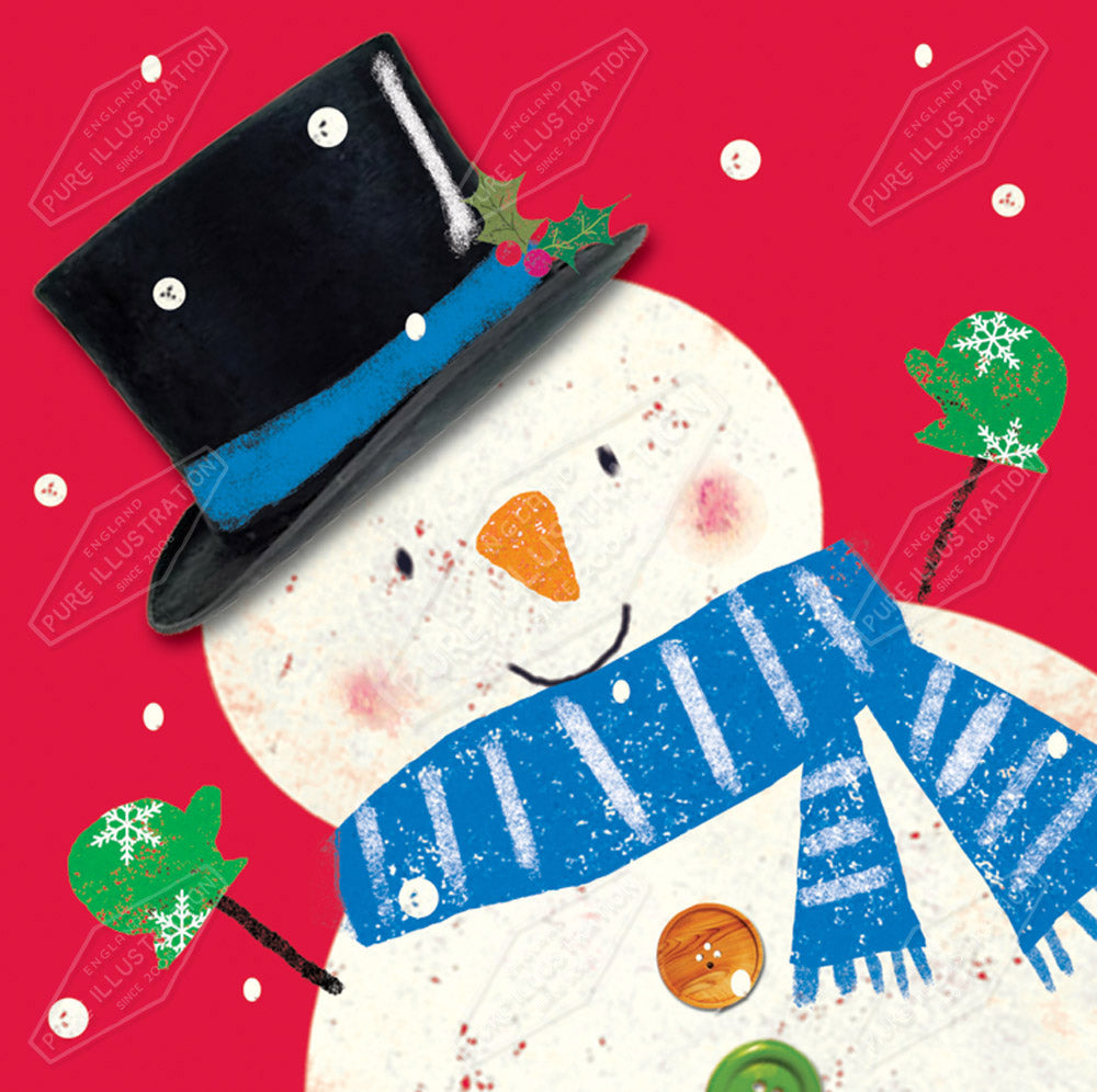 00029585CRE - Bright Snowman Design by Cory Reid for Pure Art Licensing & Surface Pattern Agents