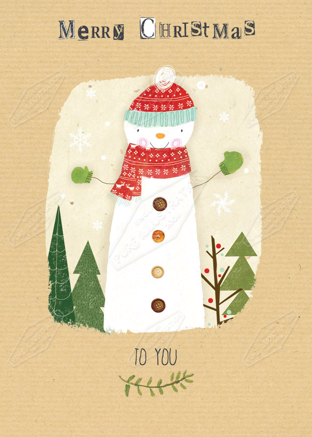 00029586CRE - Snowman Greeting Card Design by Cory Reid for Pure Art Licensing Agency & Surface Design Studio