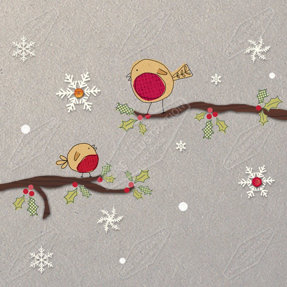 Robins Christmas Card Design by Cory Reid for Pure Art Licensing Agency