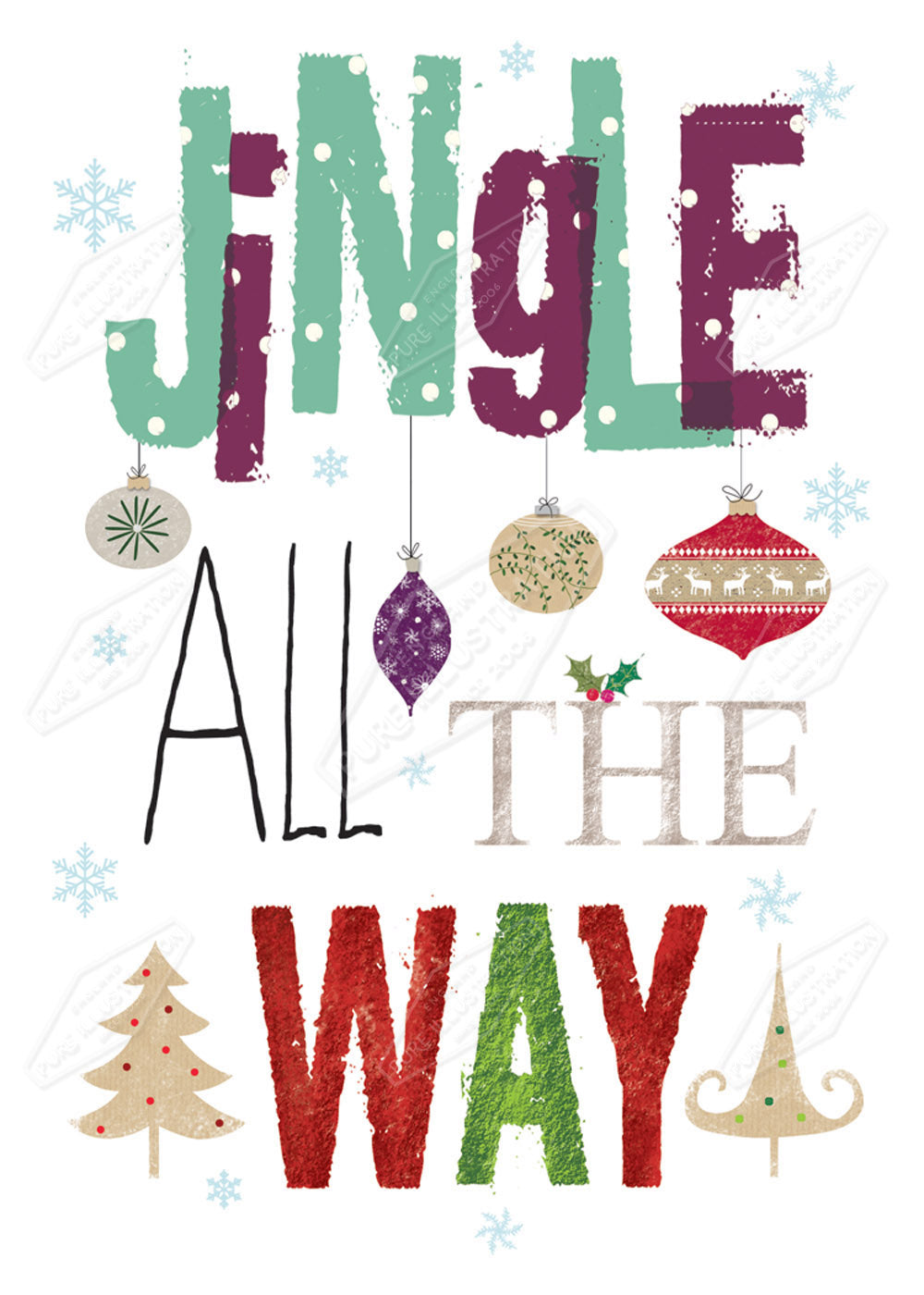 00029603CRE Christmas Text Design by Cory Reid for Pure Art Licensing Agency
