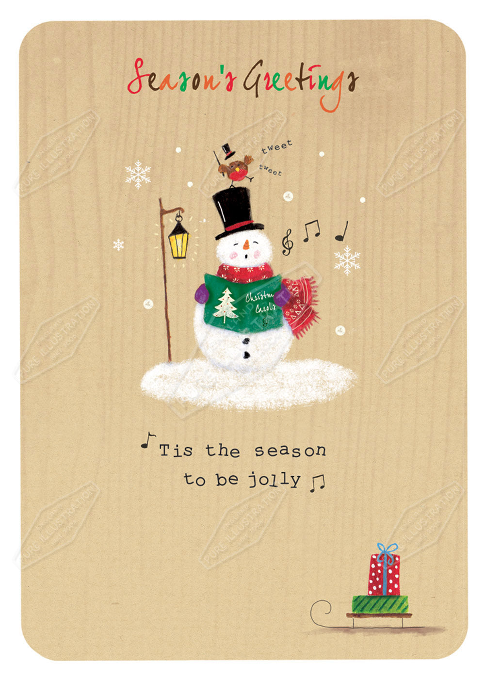 Carolling Snowman by Cory Reid for Pure Art Licensing Agency