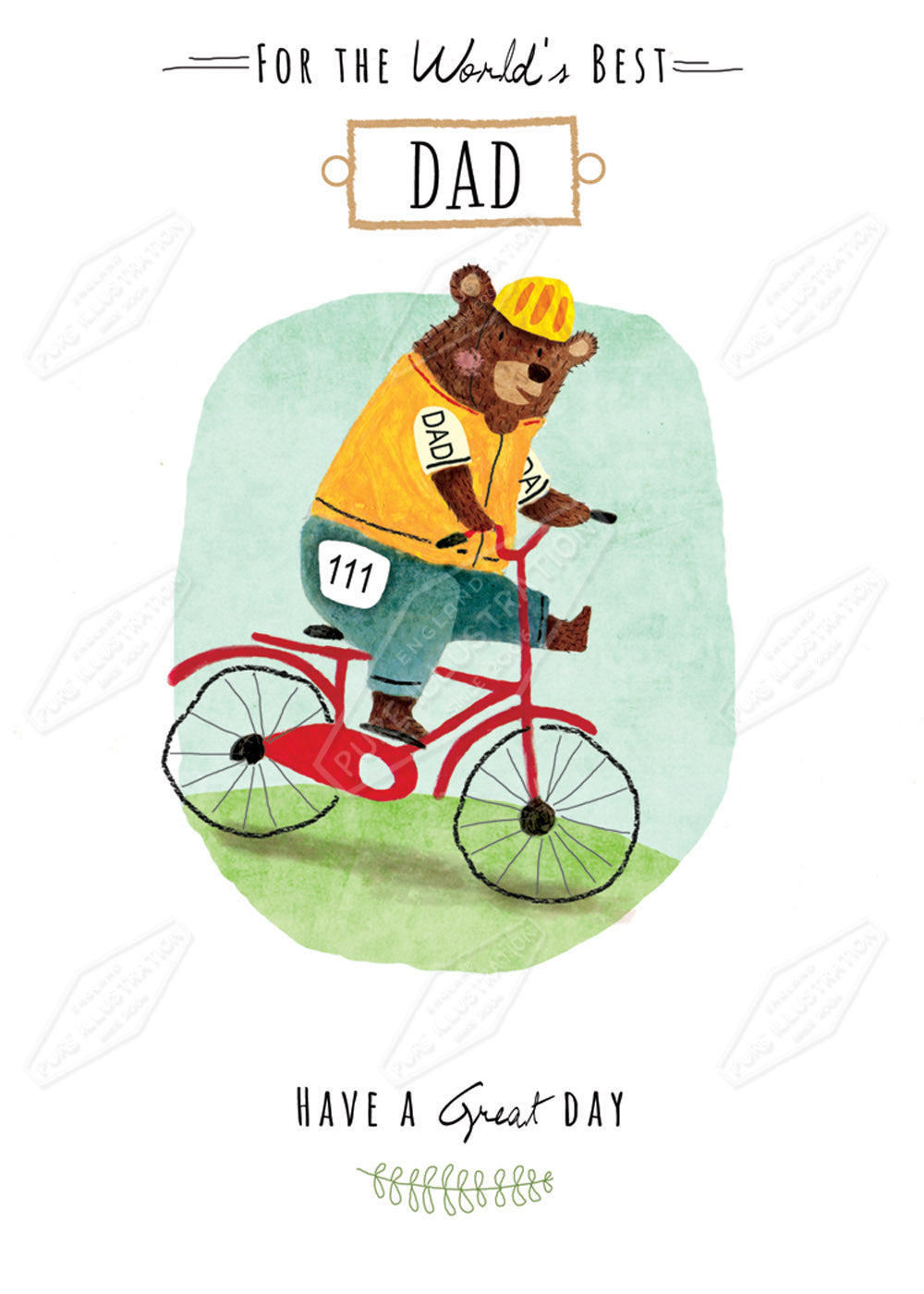 Dad Birthday / Father's Day Bear Greeting Card Design by Cory Reid for Pure Art Licensing & Surface Design Studio