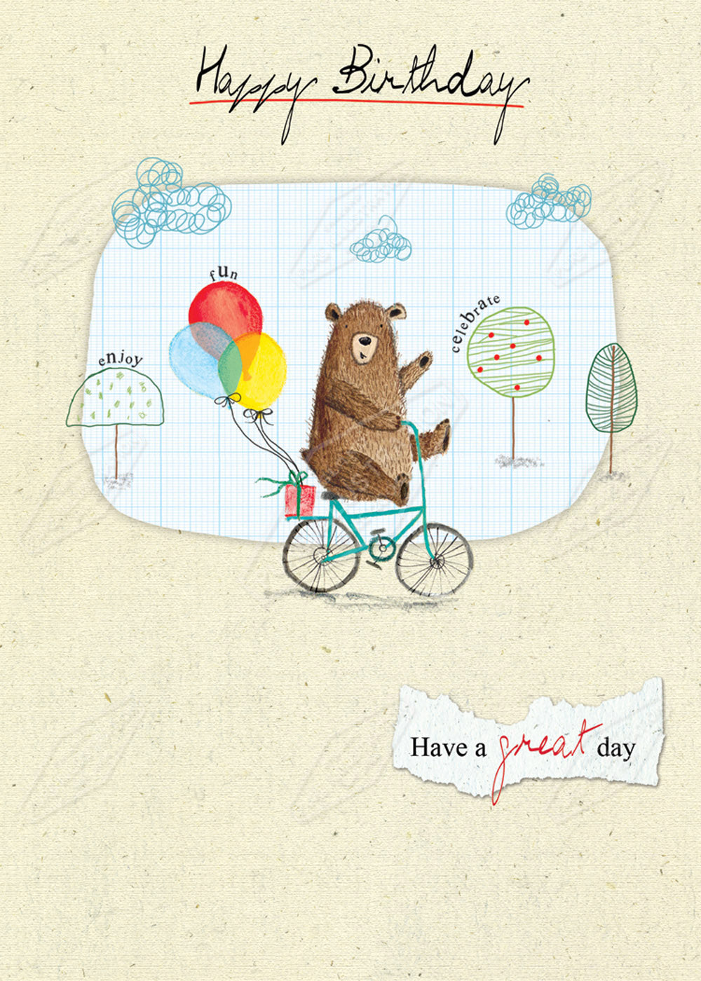 Dad Birthday Bear Greeting Card Design by Cory Reid for Pure Art Licensing & Surface Design Studio