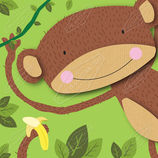 Cheeky Monkey Greeting Card Design by Cory Reid for Pure Art Licensing Agency & Surface Design Studio